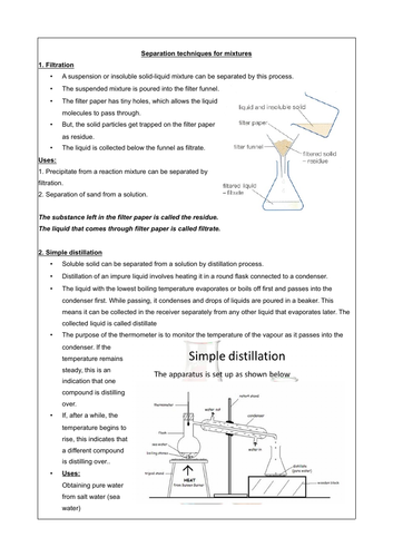 IGCSE/GCSE Chemistry Separation techniques