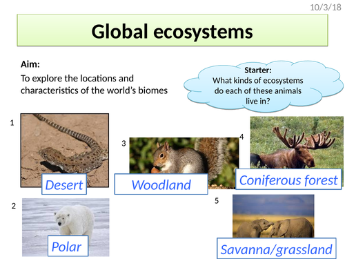 World biomes and their characteristics (AQA The Living World)