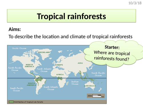 Rainforest climate and location (AQA The Living World)