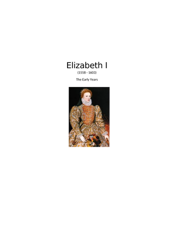 Early Years of Elizabeth I Revision Quiz | Teaching Resources