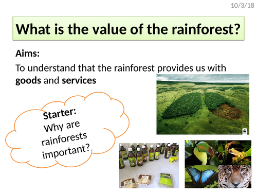 The value of tropical rainforest - goods and services (AQA The