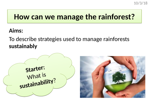 Strategies to conserve and save tropical rainforests (AQA The Living World)