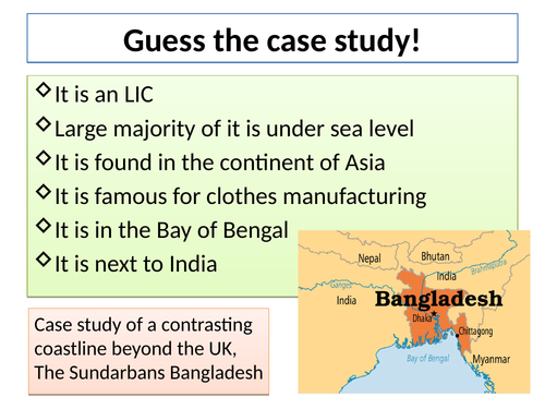 A Level: Coastal Management beyond the UK (Sundarbans, Bangladesh); resilience/mitigation/adaptation