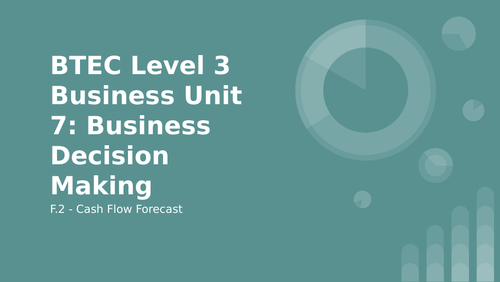 BTEC Level 3 Business Unit 7: Business Decision Making F2 Cash Flow Forecasts