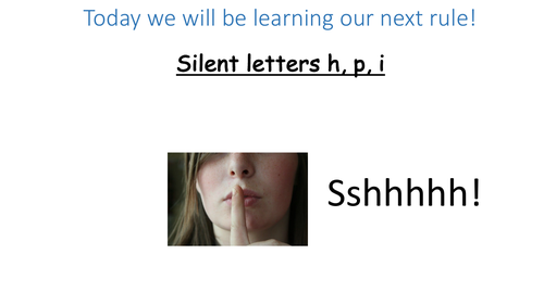 silent letters h p i spelling powerpoint and worksheet