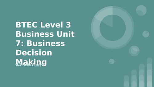 BTEC Level 3 Business Unit 7: Business Decision Making G1 Ratio Analysis