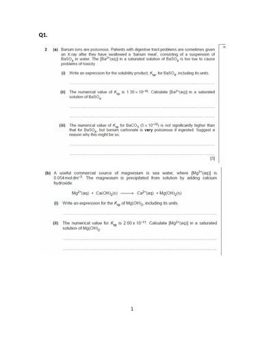 A Level Chemistry -Equilibria