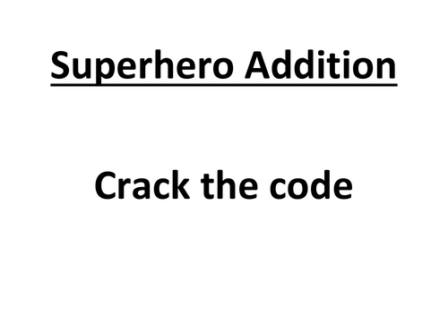 EYFS Superhero maths - crack the code