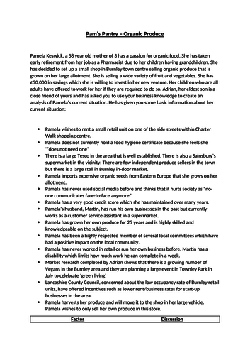 BTEC Level 3 Business Unit 7: Business Decision Making G2 Threats and 'What If' Scenarios