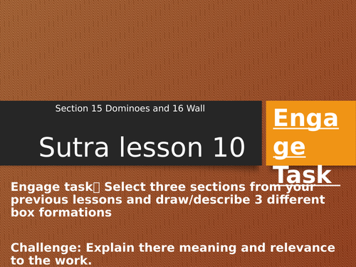 Sutra section 15 Dominoes and 16 Wall