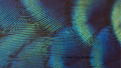 Alphabetical ordering