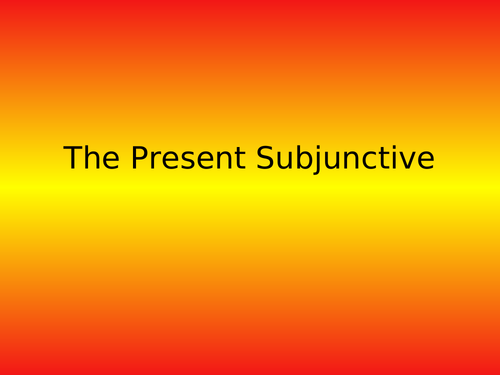 Present Subjunctive in Spanish