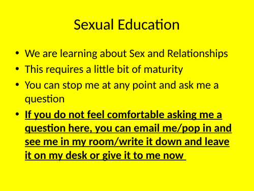 Pshe Sex Education Sex And Peer Pressure Teaching Resources 0093