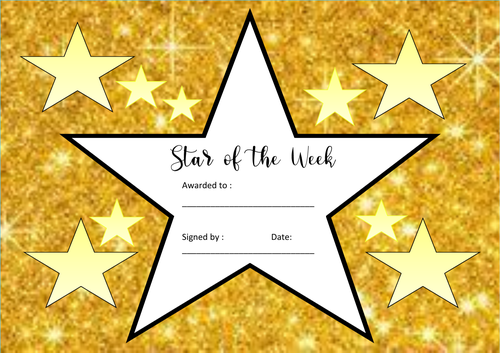 gold star certificate template