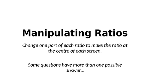 Ratio Manipulation