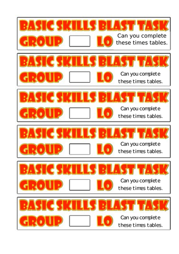 Blast Task Starter Labels
