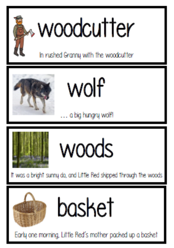 Little Red Riding Hood Vocab cards