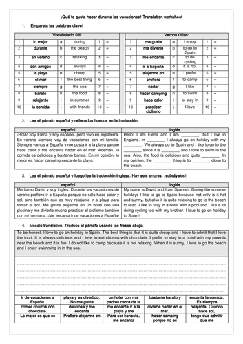 spanish gcse essay on holidays