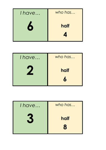 Halving loop cards