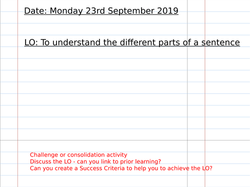 Building Sentences Lesson Plan Pack
