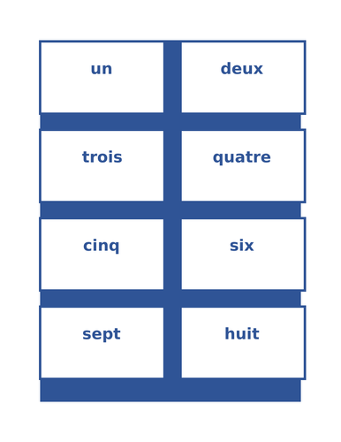 Numéros (Numbers in French) Math Activities