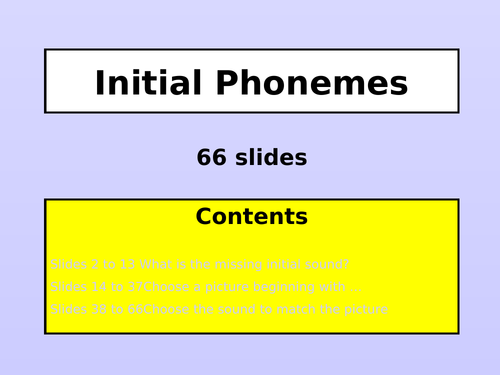 Initial Phonemes - 66 slides