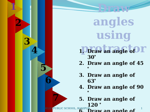 drawing angles using protractor