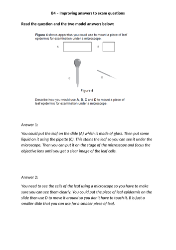 Microscopy exam technique