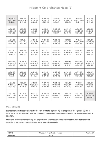 Midpoint coordinates Mazes