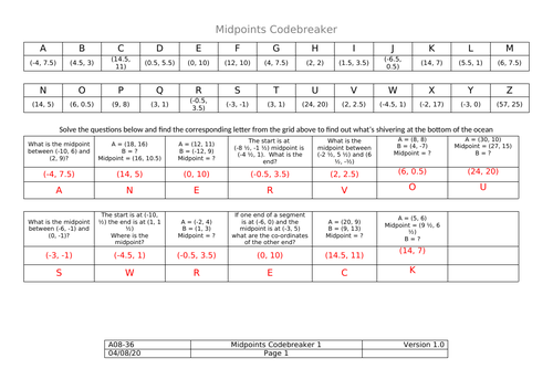 Codebreaker - Midpoint coordinates