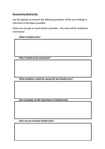 Researching biodiversity