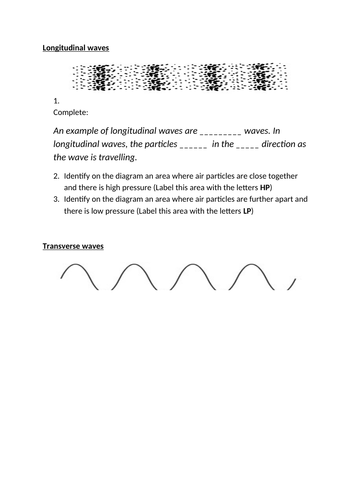 Transverse and longitudinal waves