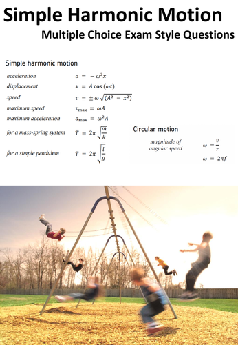Simple Harmonic Motion multiple choice & solutions A-level Physics