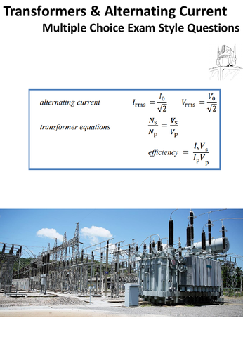 Transformers multiple choice & solutions A-level Physics