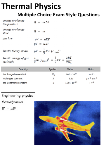 Thermal Physics multiple choice & solutions A-level Physics
