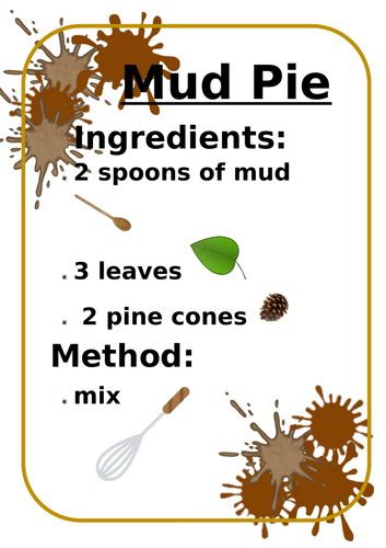 Mud kitchen recipe book