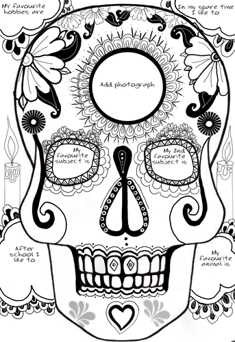 Art Day of the Dead back to school ‘all about me’ activity.