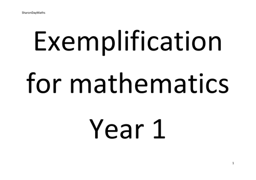 Y1 exemplification for mathematics