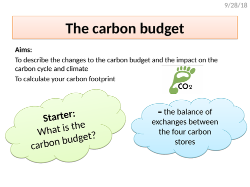 The carbon budget (carbon cycles)