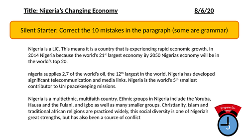 Nigeria's Changing Economy