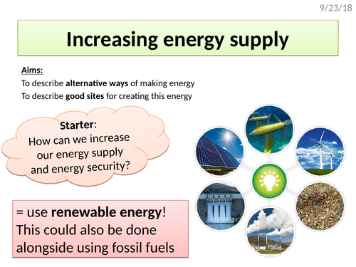 Increasing global (renewable) energy supply