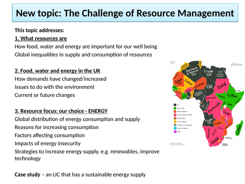 AQA The Challenge of Resource Management Unit of Work - part 1