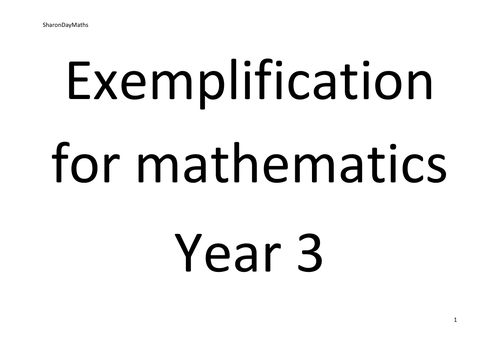 Year 3 Exemplification materials for  mathematics