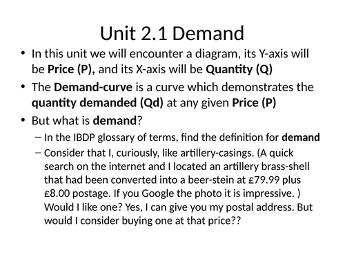 Unit 2.1 Demand IBDP Economics (2022)