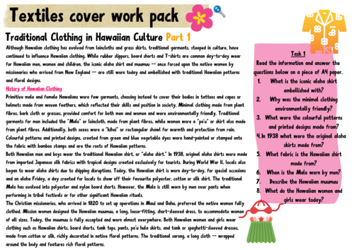 Cover work - Hawaii culture/Surf wear designs