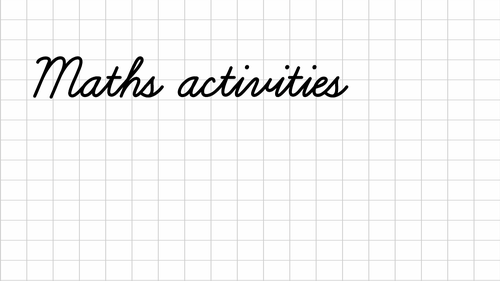 Maths activities
