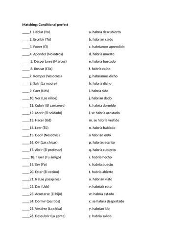 Conditional perfect matching practice