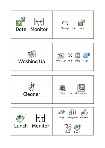 SEN Classroom Job Roles (Widgit)