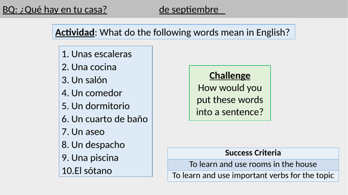 Qué hay en tu casa lesson 1