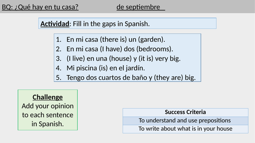 Qué hay en tu casa lesson 2